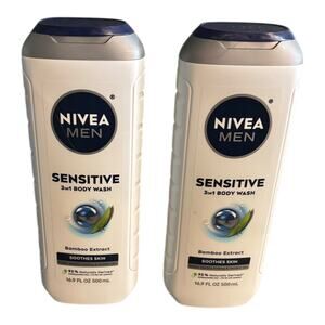 Nivea Men's Sensitive 3-in-1 Body Wash NEW Lot of 2
